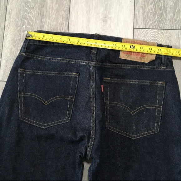Levis 501 Jeans W32 L30 Blue Straight Button Fly Denim - Picture 8 of 10